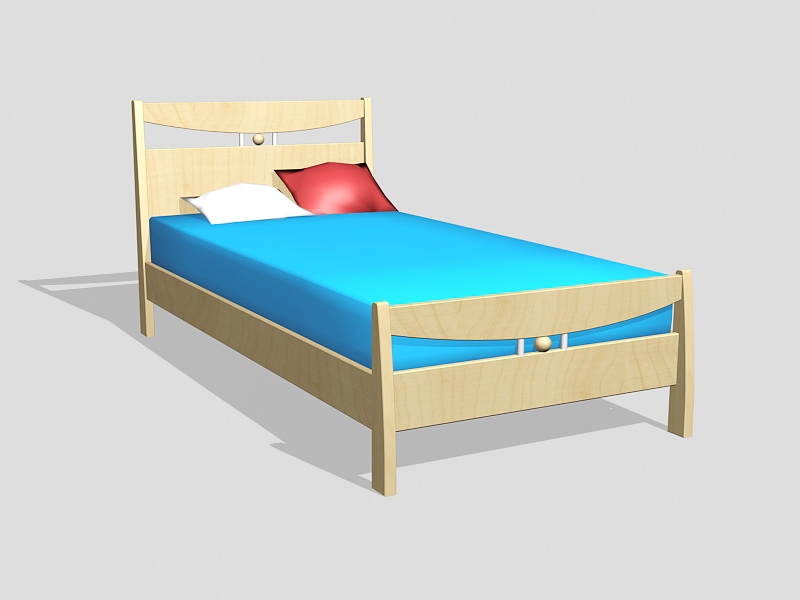 Wooden Kids Bed 3d rendering