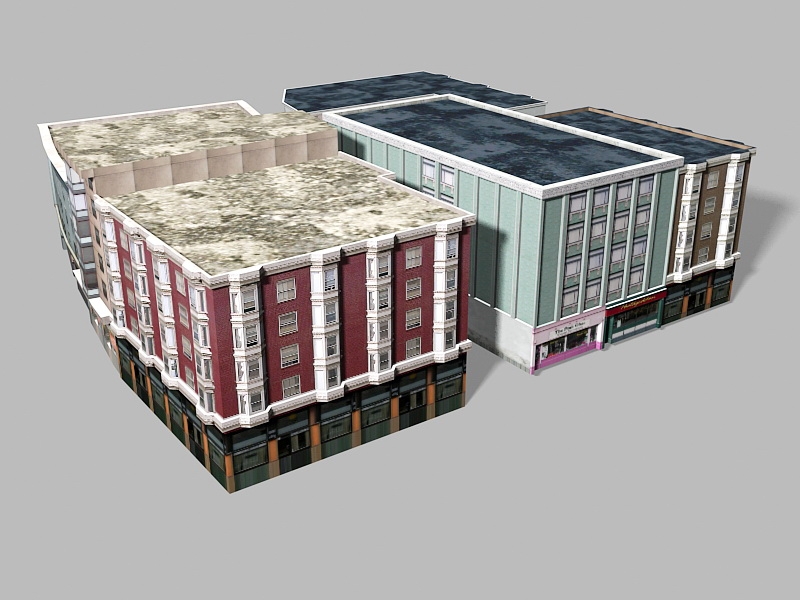 Urban Apartment Buildings 3d rendering