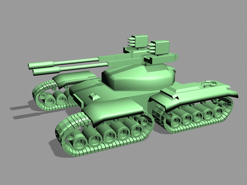 Cartoon Military Tank 3d rendering