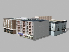 Urban Apartment Buildings 3d model preview