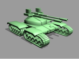 Cartoon Military Tank 3d model preview