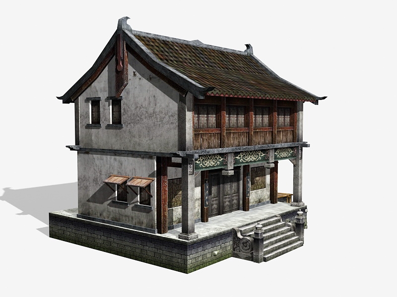 Ancient China House 3d rendering