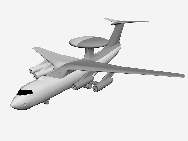 China KJ-2000 AWACS Aircraft 3d rendering