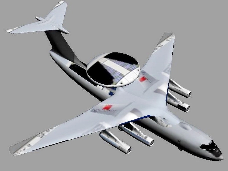 China KJ-2000 AWACS Aircraft 3d rendering