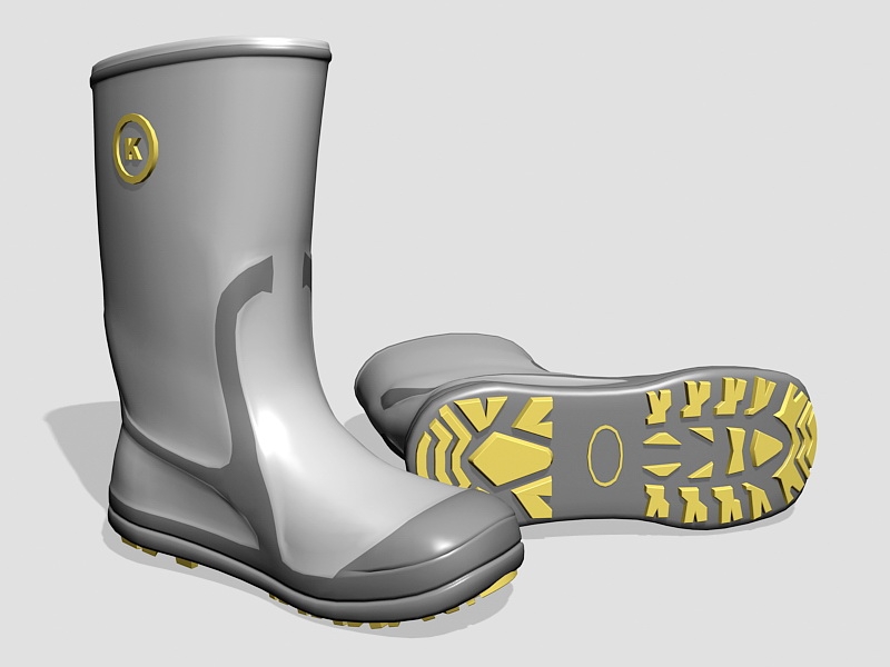 Rubber Rain Boots 3d rendering