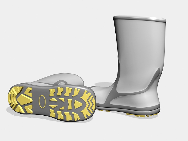 Rubber Rain Boots 3d rendering