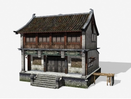 Ancient China House 3d preview