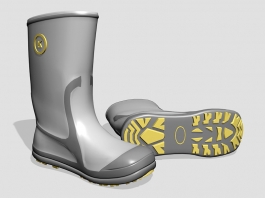 Rubber Rain Boots 3d model preview