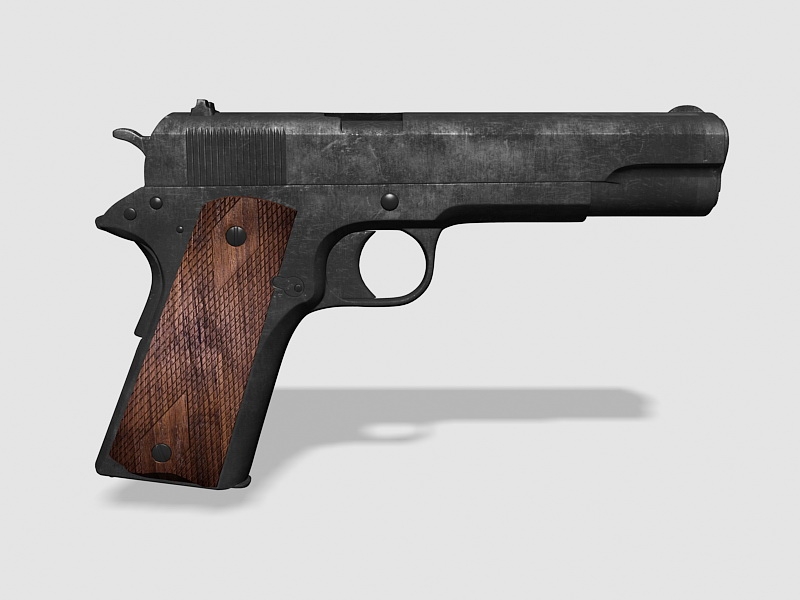 Colt 1911 Pistol 3d rendering