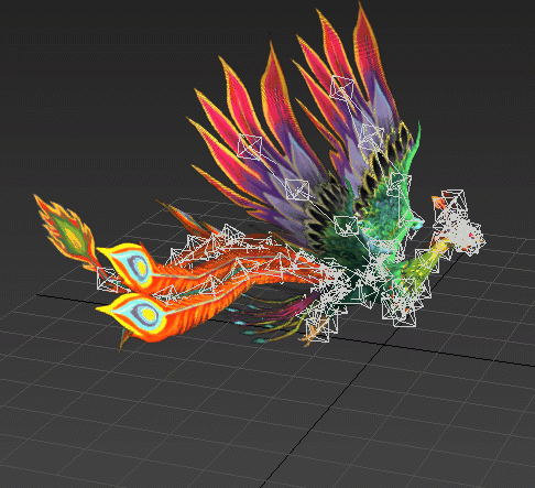 Animated Flying Phoenix Rig 3d rendering