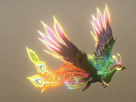 Animated Flying Phoenix Rig 3d preview