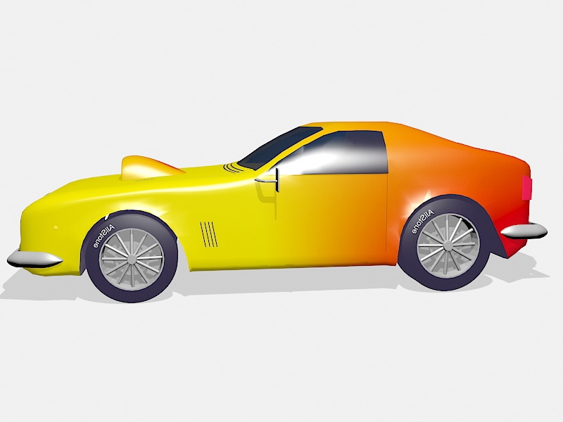 Classic Muscle Car 3d rendering