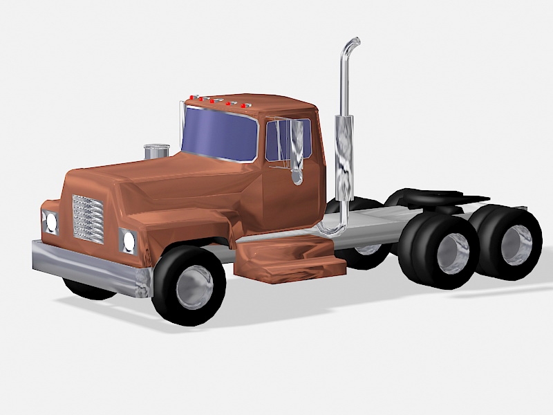 Red Tractor Truck 3d rendering