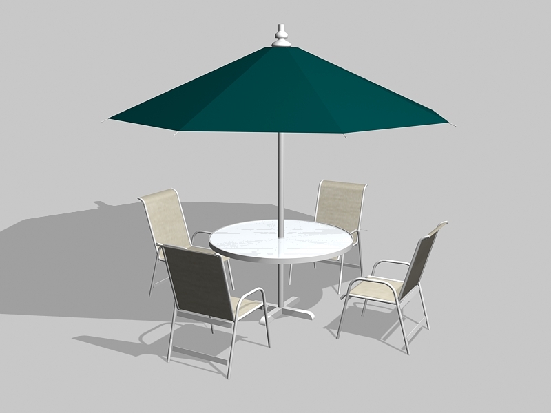 7 Piece Outdoor Patio Set with Umbrella 3d rendering
