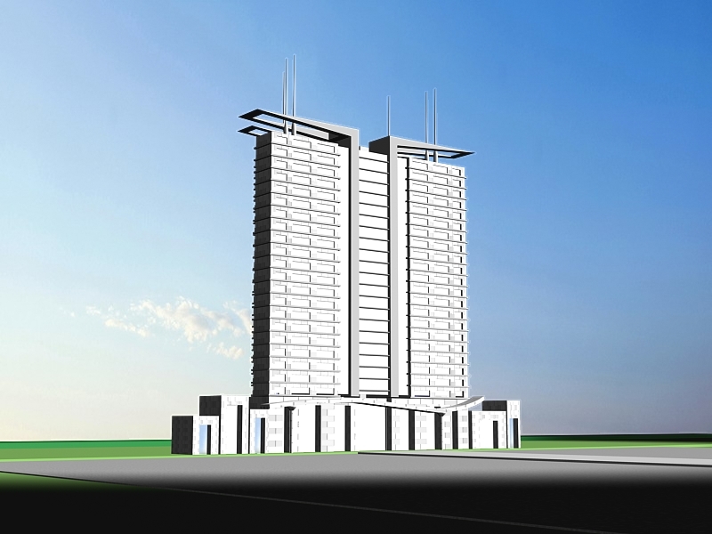 Office Building Exterior 3d rendering