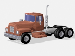 Red Tractor Truck 3d preview
