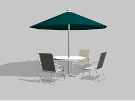 7 Piece Outdoor Patio Set with Umbrella 3d preview