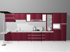 Red Kitchen Cabinet Ideas 3d preview
