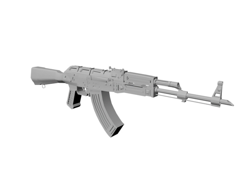 Russian AKM 3d rendering