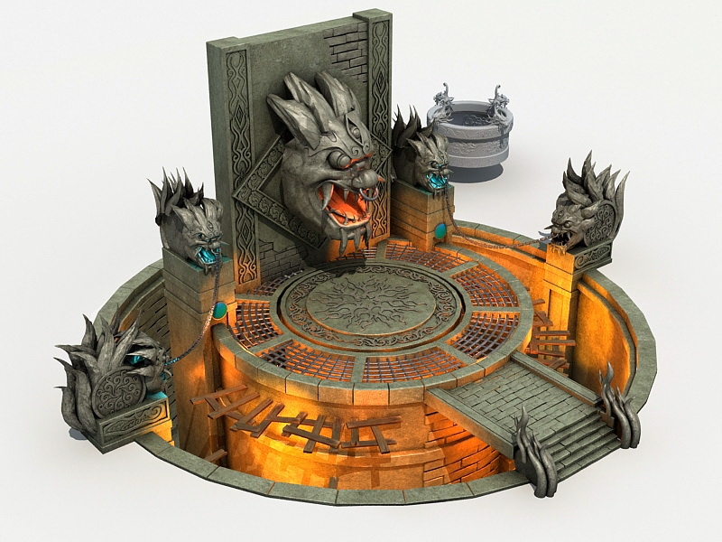 Fantasy Sacrificial Altar 3d rendering
