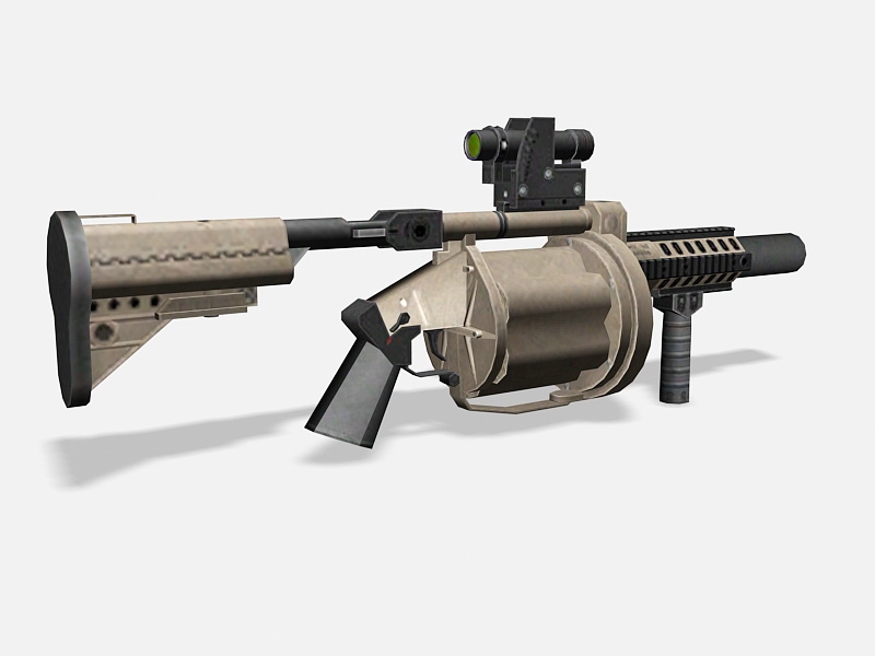 Multi-Shot Grenade Launcher 3d rendering