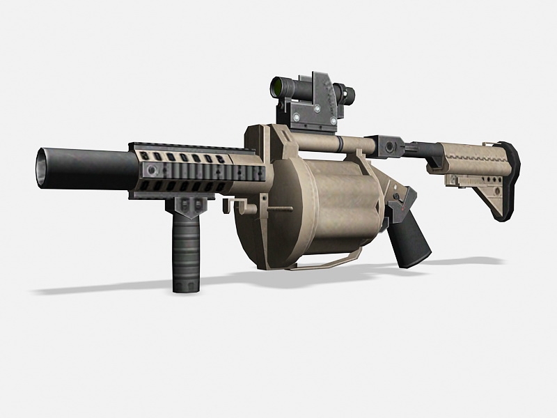Multi-Shot Grenade Launcher 3d rendering