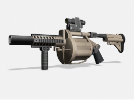 Multi-Shot Grenade Launcher 3d model preview