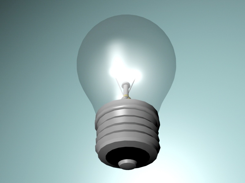 Clear Light Bulb 3d rendering