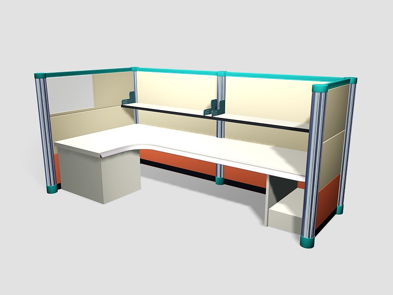 Cubicle Office Furniture 3d rendering
