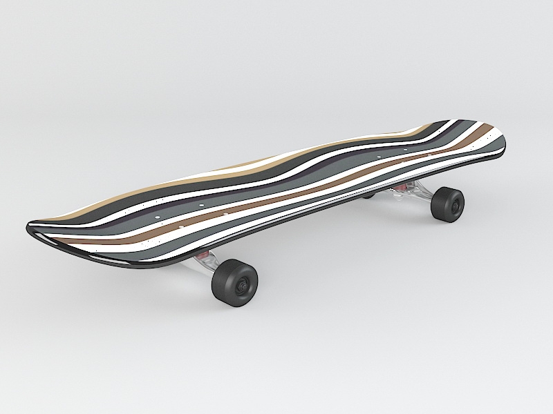 Plain Skateboard 3d rendering