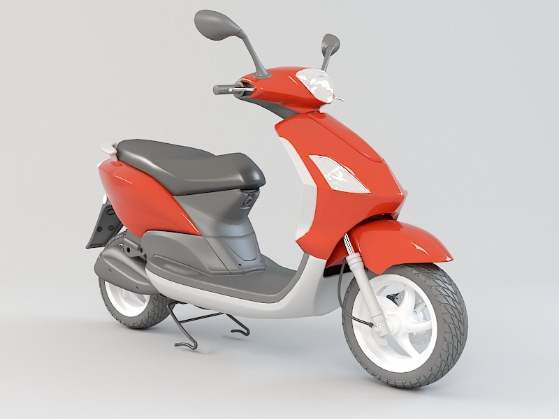 Electric Motor Scooter Moped 3d rendering