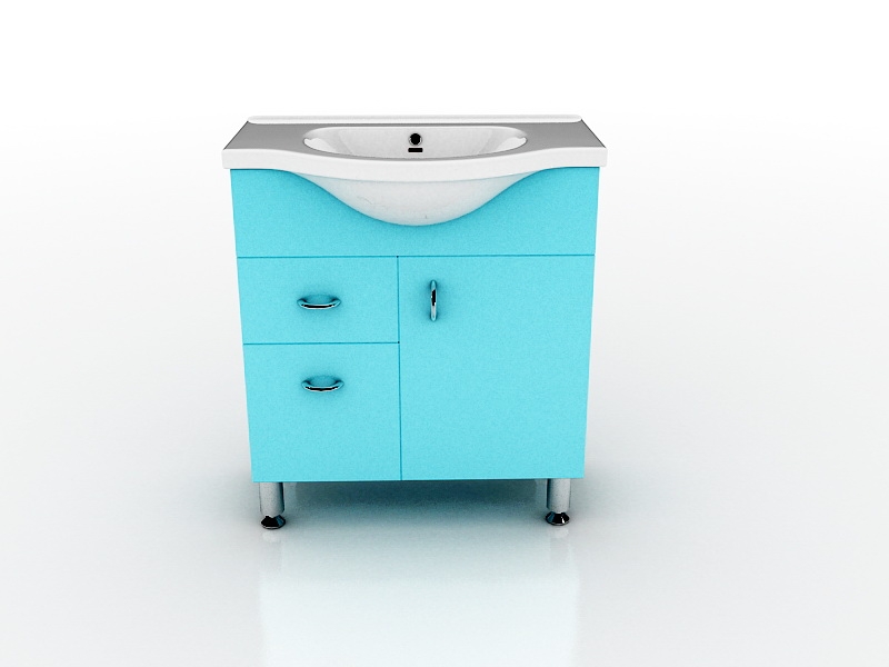 Blue Bathroom Vanity Cabinet 3d rendering