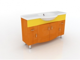 Orange Bathroom Vanity 3d preview
