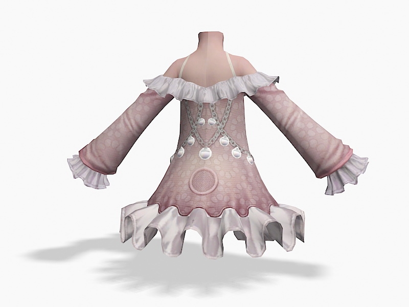Lolita Kawaii Style Dress 3d rendering