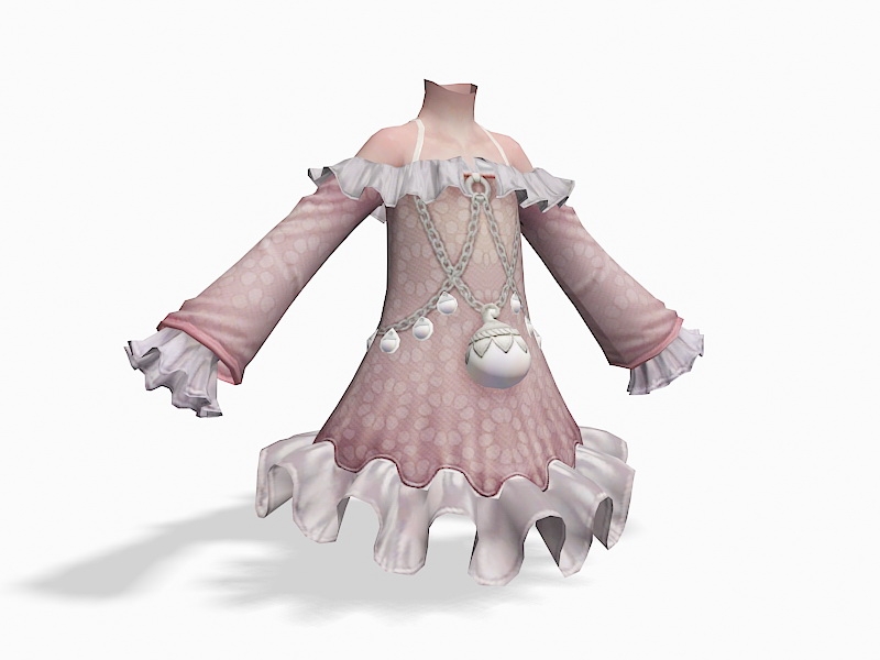 Lolita Kawaii Style Dress 3d rendering