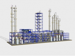 Oil Refinery Plant 3d model preview