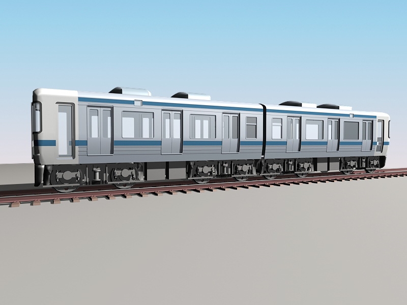 Railroad Passenger Train 3d rendering