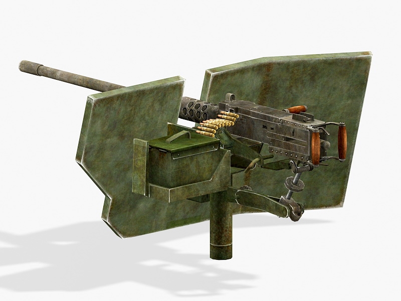 M2 Mounted Machine Gun 3d rendering