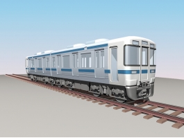 Railroad Passenger Train 3d model preview