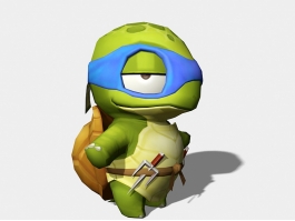 Ninja Turtle Cartoon Low Poly 3d model preview