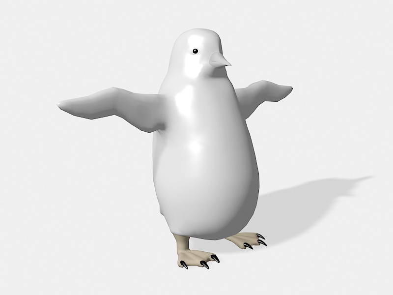 White Penguin 3d rendering