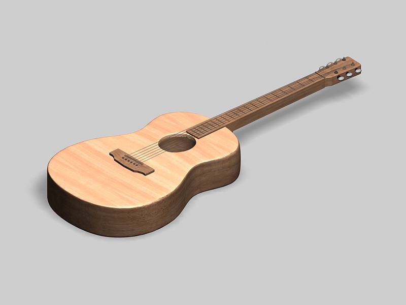 Classical Acoustic Guitar 3d rendering