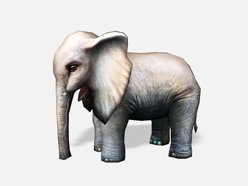 Baby Elephant Low Poly 3d rendering
