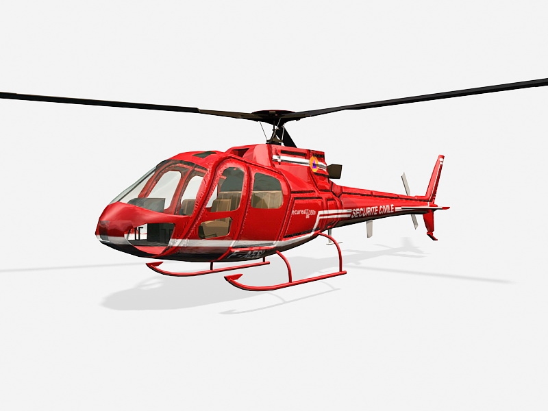 AS350 Squirrel Utility Helicopter 3d rendering