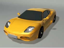 Yellow Sports Car 3d model preview