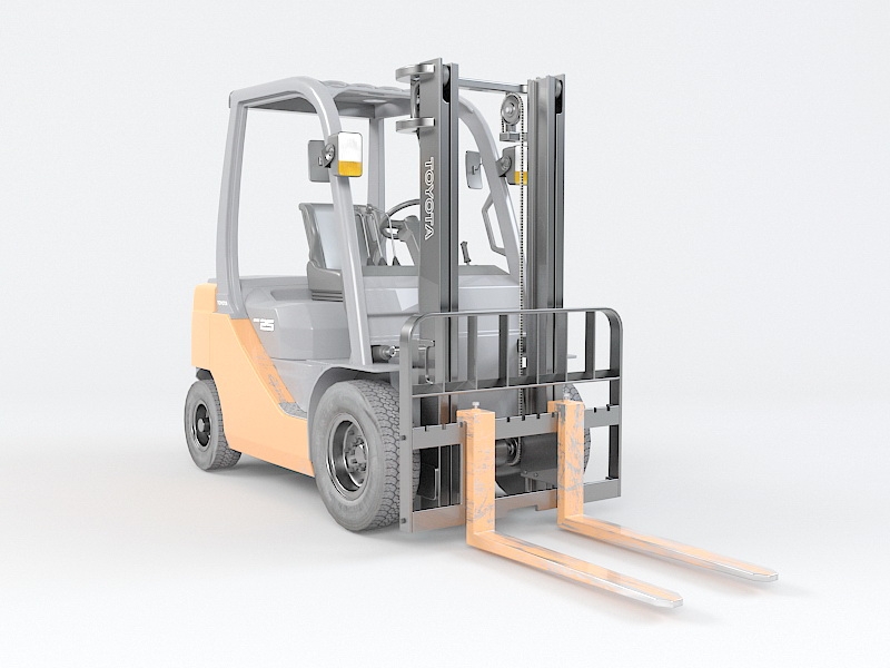 Industrial Forklift 3d rendering