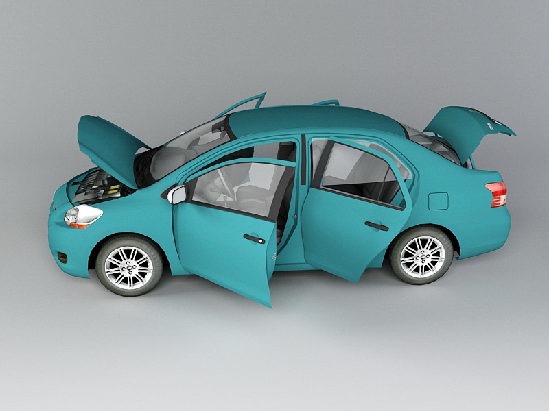 Animated Toyota Yaris 3d rendering