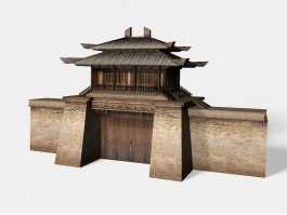 Ancient Chinese Gate 3d preview