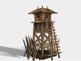 Wooden Guard Tower 3d model preview