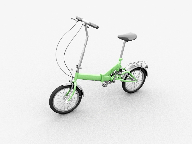 Small Wheel Bicycle 3d rendering